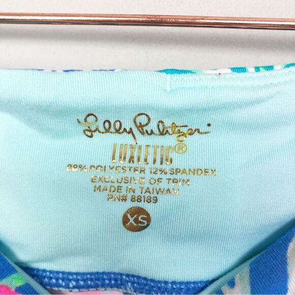 LILLY PULITZER | LUXLETIC Gemma Crop Leggings in Jet Stream Bow Strap Women’s XS - Picture 7 of 14